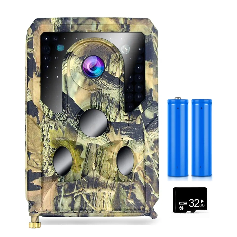 Pr400 12MP 1080P Trail Game Camera W Batteries Motion Activated Hunting Camera Wildlife Infrared Night Scouting Camera