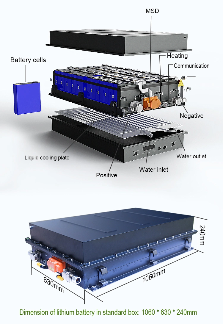 Lithium Ion Electric Vehicle Battery Pack 84V 400ah Battery EV Power Battery Packs for Electric Vehicle E-Bus/Trucks