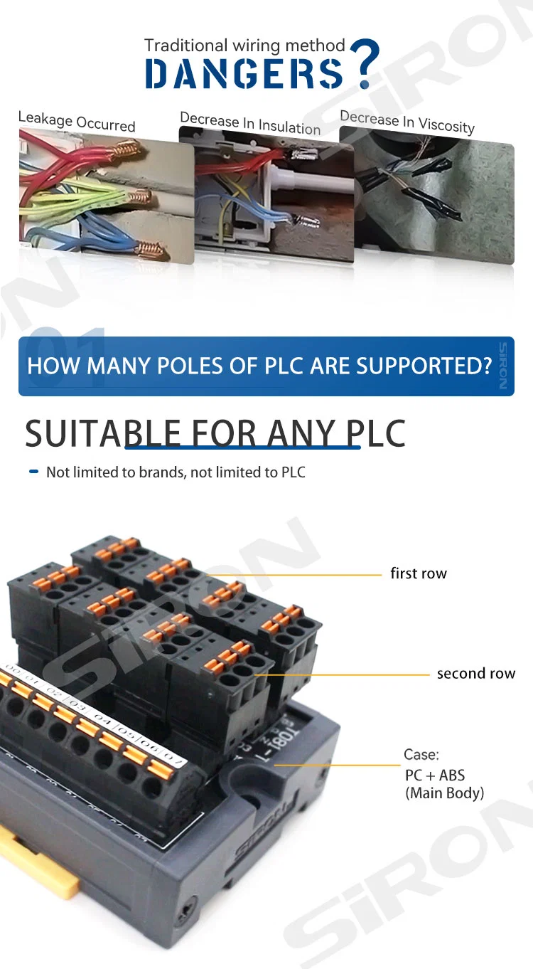 Siron T081-T Input Terminal Block Module Use 10pin Terminal Block and Controller Connection, for Panasonic PLC