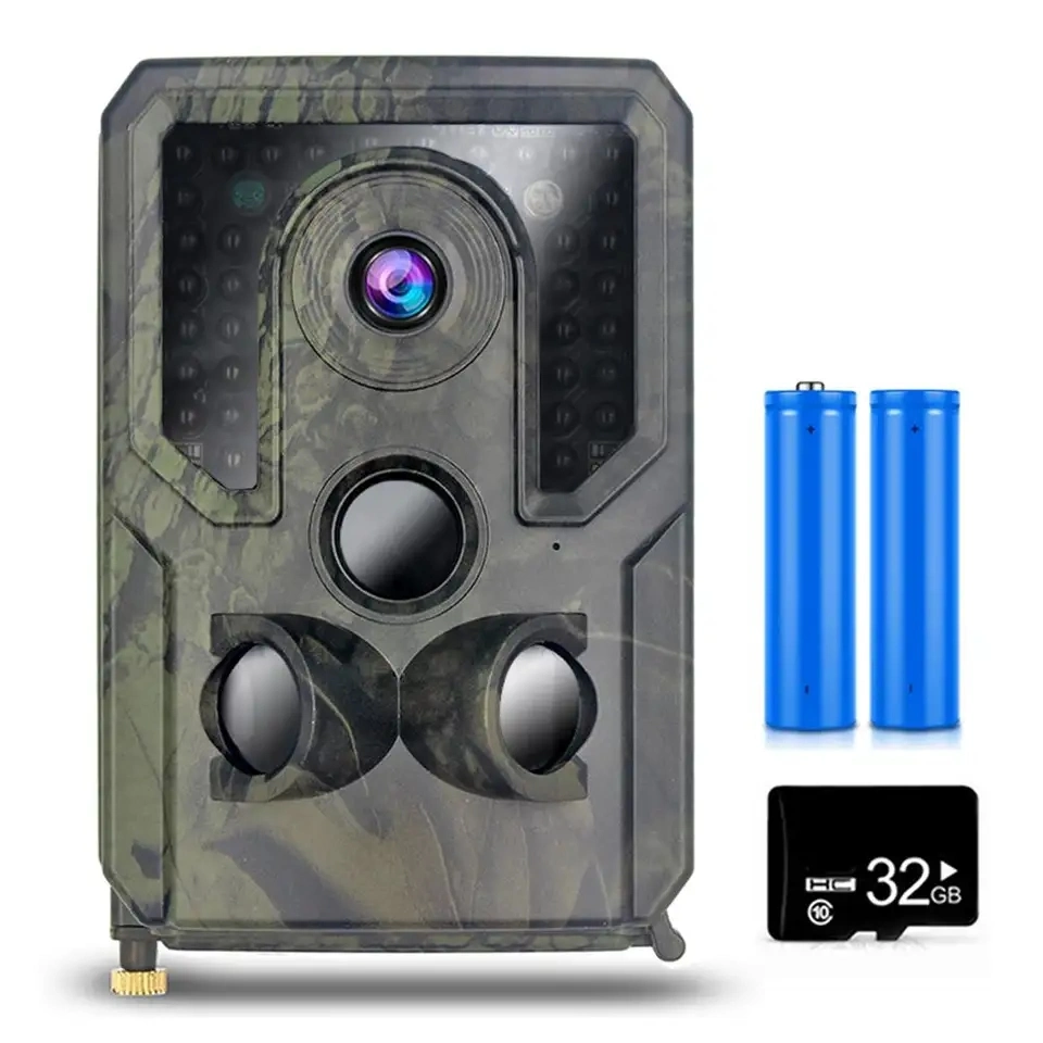 Pr400 12MP 1080P Trail Game Camera W Batteries Motion Activated Hunting Camera Wildlife Infrared Night Scouting Camera