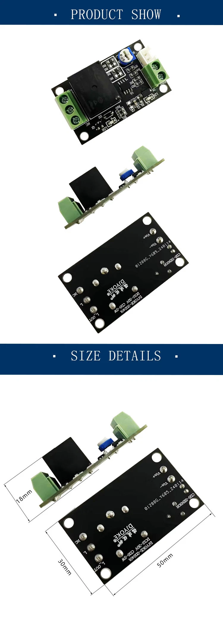 Low Voltage Photosensitive Switch Module 5V 50W 07