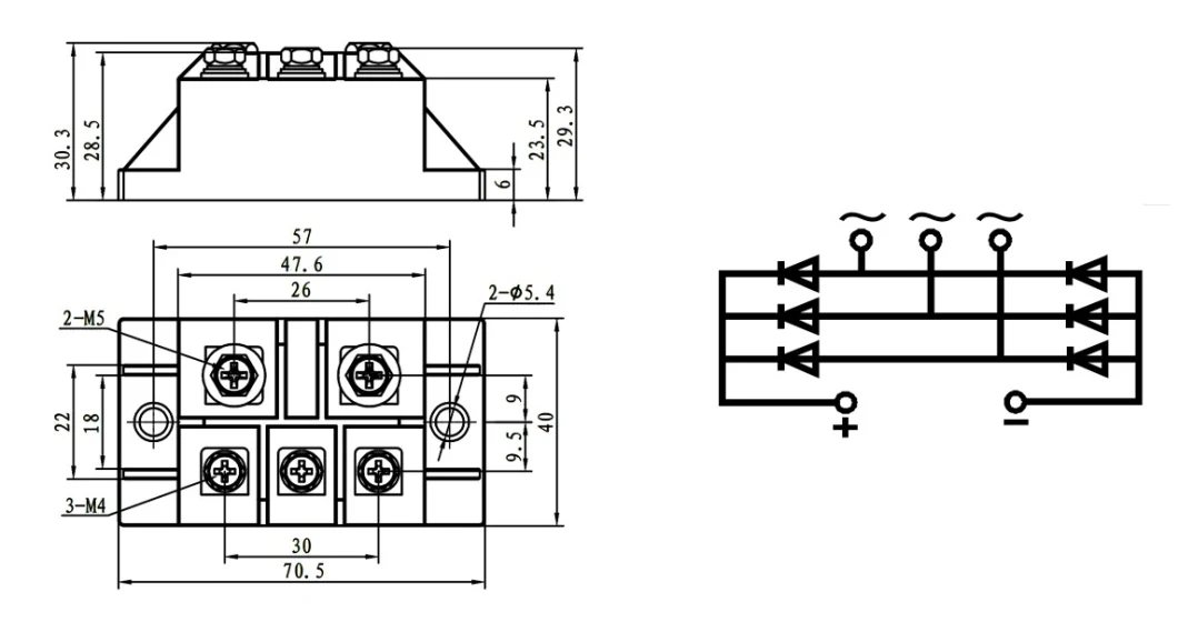 electronic Power Semiconductor Module MDS 50-16 for DC power supply