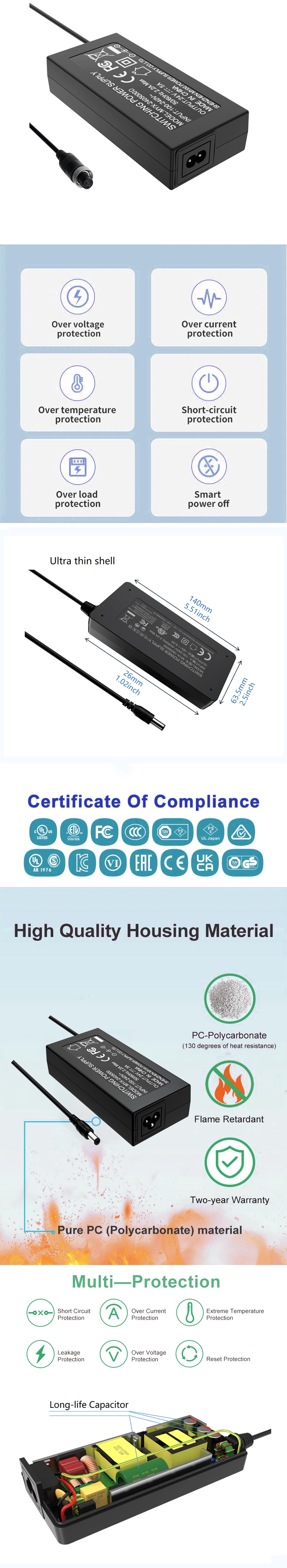 AC100V 240V Universal Laptop Power Desktop TV 12V10A Adaptor DC 12V 10A AC to DC Adapter Fiai 12V 5AMP Power Supply