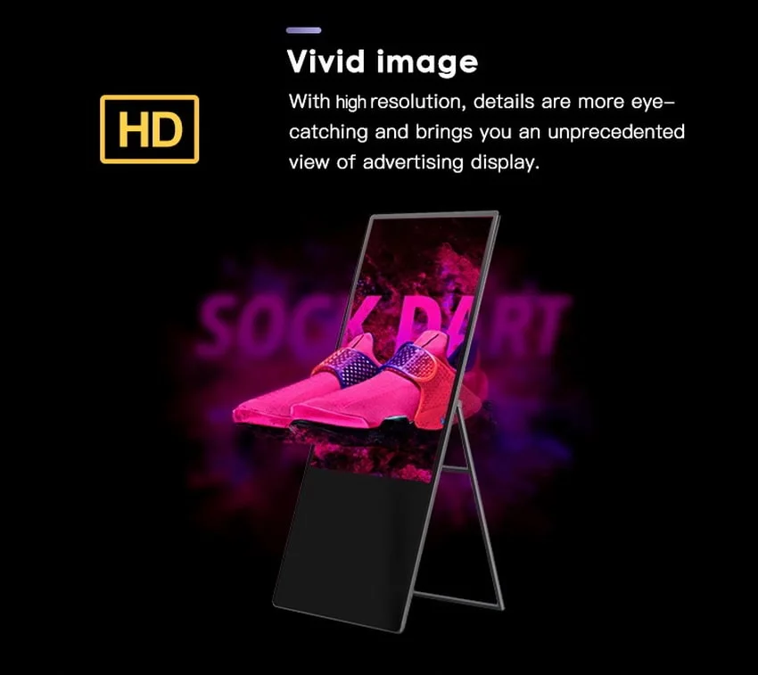 55 65&quot; Seamless Advertising Moving Easy Indoor Stretch Bar LED Screen Poster Display