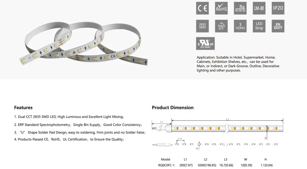 12W Flexible Strips TV Backlight Flexible SMD LED Strip Lights