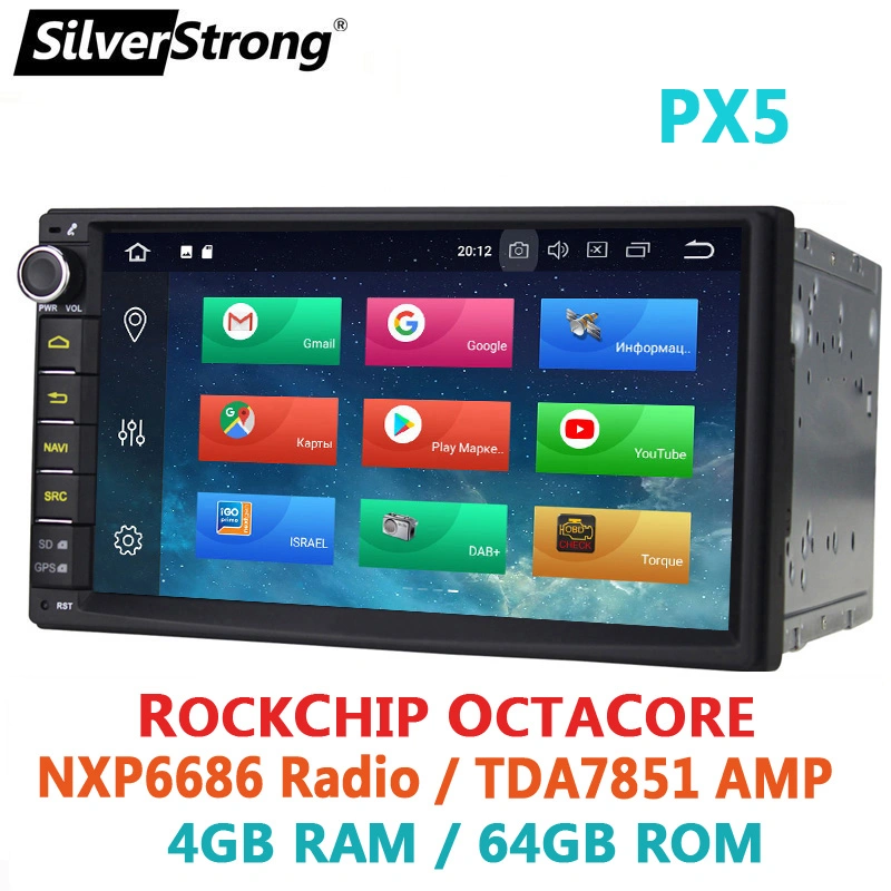 Silverstrong Tape Recorder, Android 10, 2DIN Car, 2 DIN GPS Universal Radio, Carplay, Android Auto, 4G Modem, 720p Ahd Camera