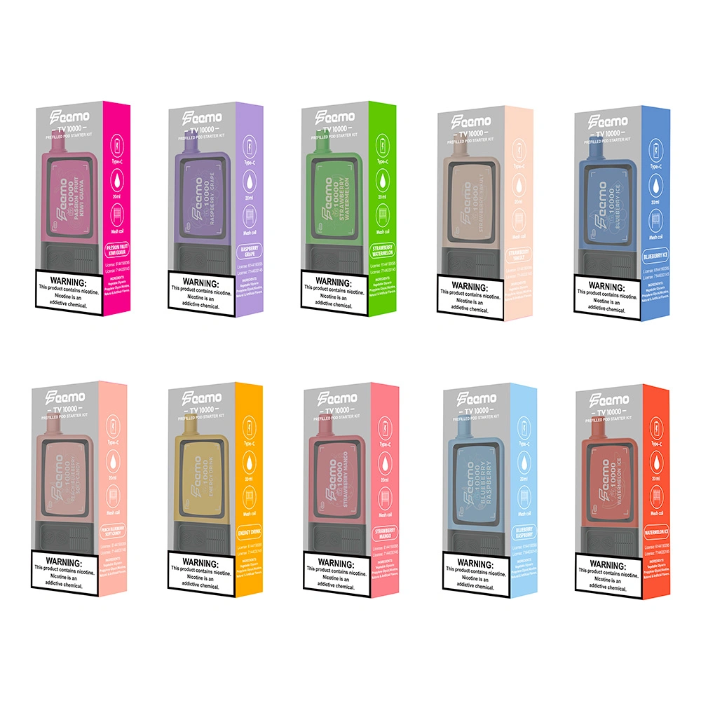 High Quality 20ml Pre-Filled E Liquid Feemo TV10000 10K Puffs Disposable Vapor Pod Kit