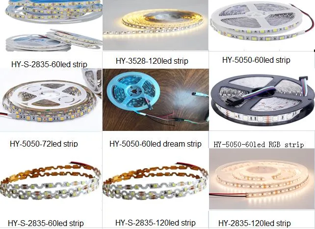 Extreme Reliability 60LEDs/M 4.8W/M DC 12V IP20 2835 Double Side PCB Cuttable LED Light Strip Can Be Suitable for Dining Rooms, TV Background Ect