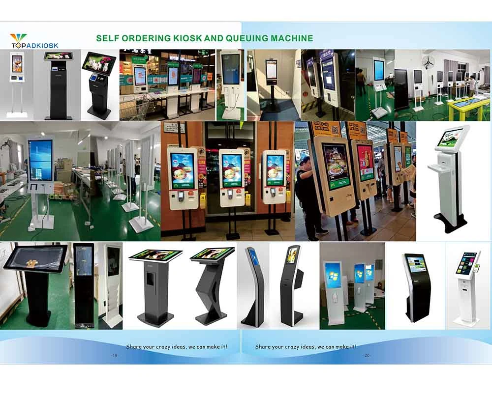 Touch Screen 32&quot; Capacitive Touch Screen Payment Kiosk with Camera Scanner Printer and POS Machine Holder Touch Screen Kiosk