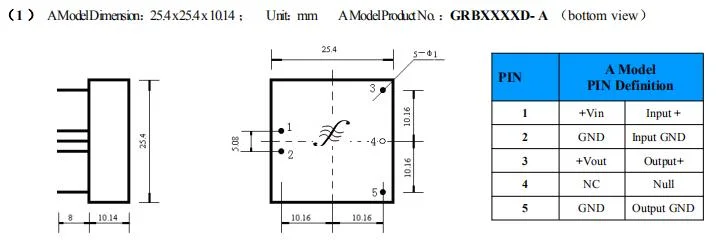 Grb Series 24V to 110V DC-DC Isolated Power Module