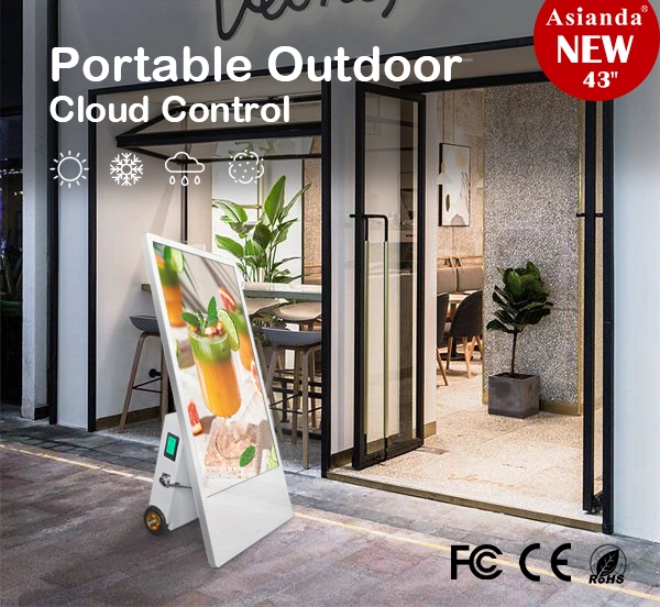 43 Inch Battery Powered Outdoor LCD Display Digital Poster Digital Signage