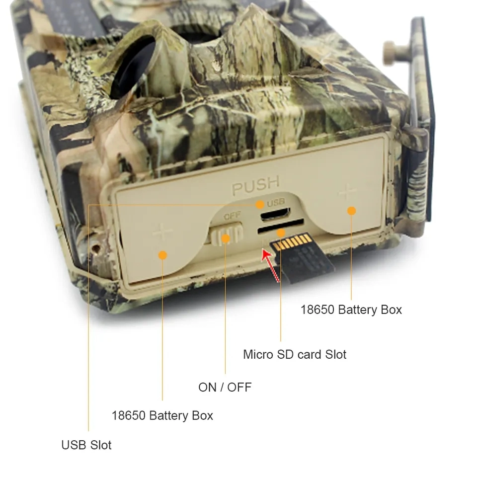 Pr400 12MP 1080P Trail Game Camera W Batteries Motion Activated Hunting Camera Wildlife Infrared Night Scouting Camera