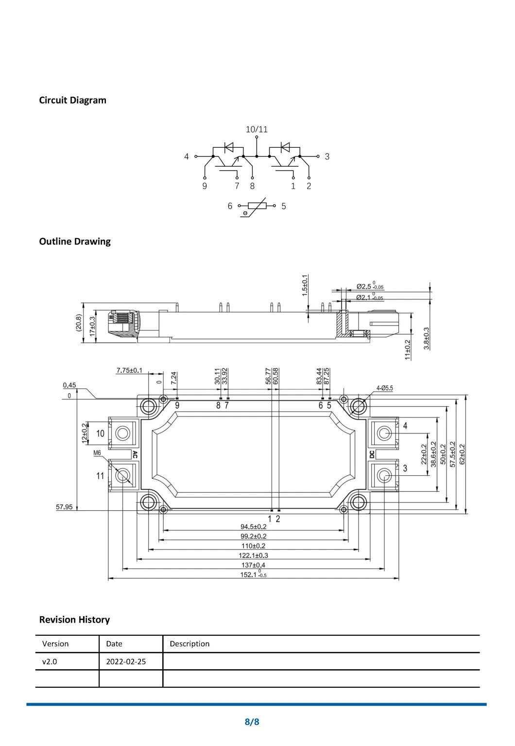 1700V 450A IGBT Module, E6 Package, with FWD and NTC High Short Circuit Capability Low Switching Loss NI450B17E6K4