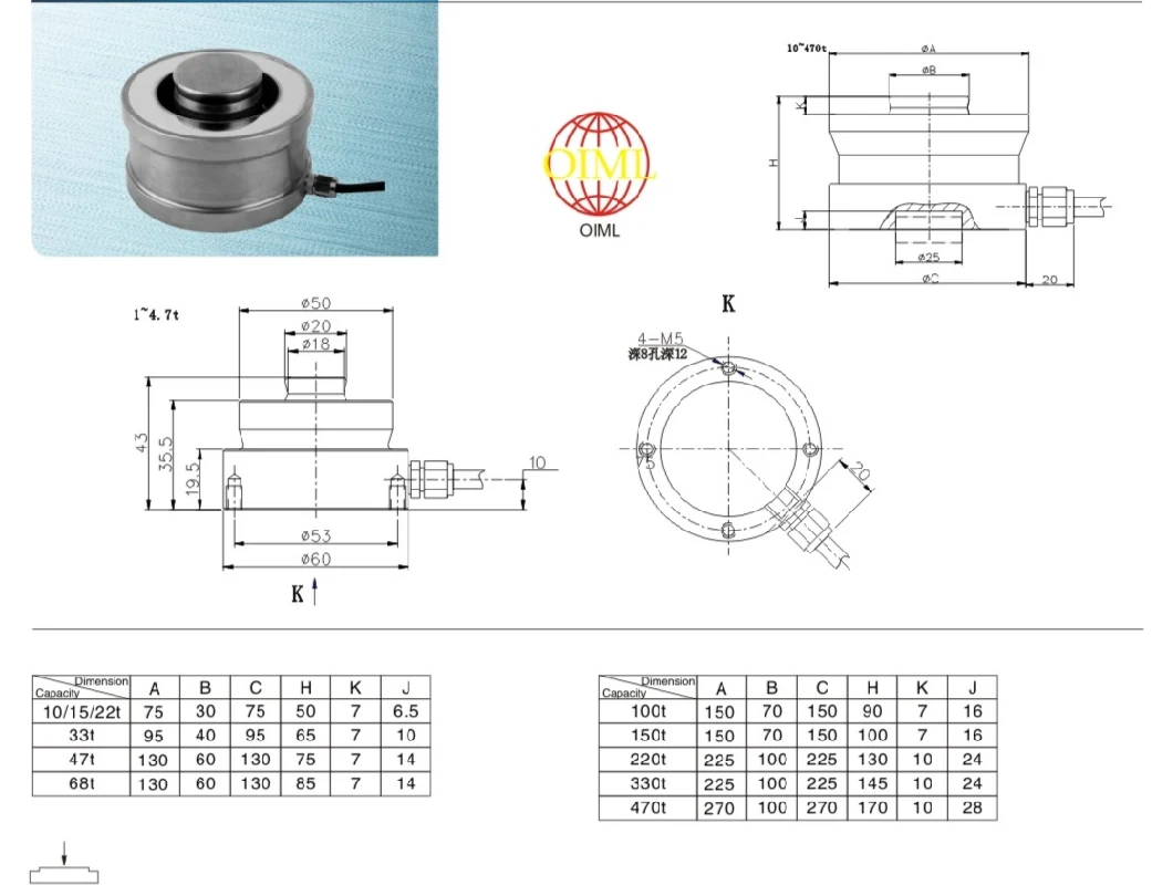 4-Wire Analog Type Stainless Steel Weighing Module Equipped with Load Cell Wsa Used in Silo Scale IP68