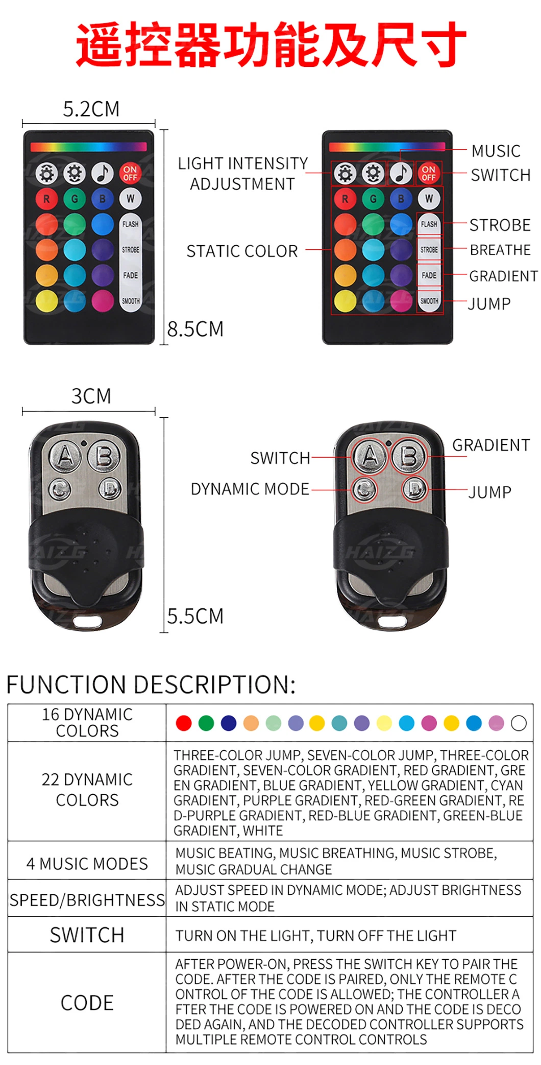 Haizg Car Ambient Lamp RGB APP Control 4PCS 6PCS 8PCS Underglow Rock Light Car Atmosphere Chassis Lights