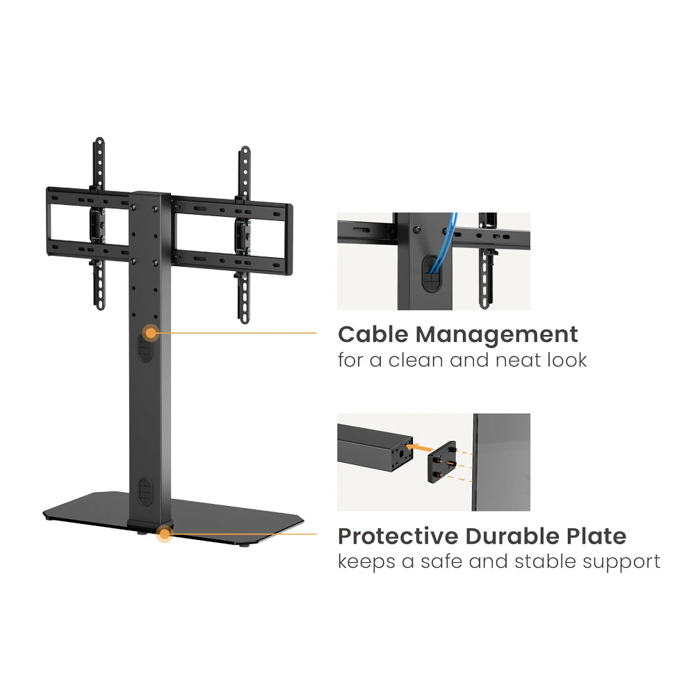 LUMI 2024 Modern Simplicity Heavy-Duty TV Tabletop Stand with Mount Table Top TV Mount