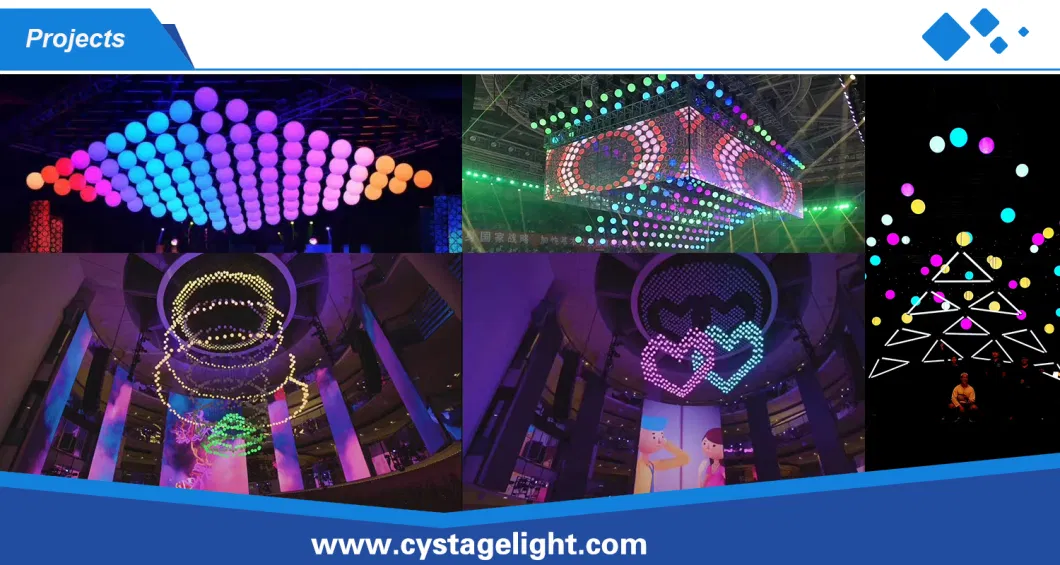 RGB LED Kinetic Ball Light with Lifting 0-12m Height