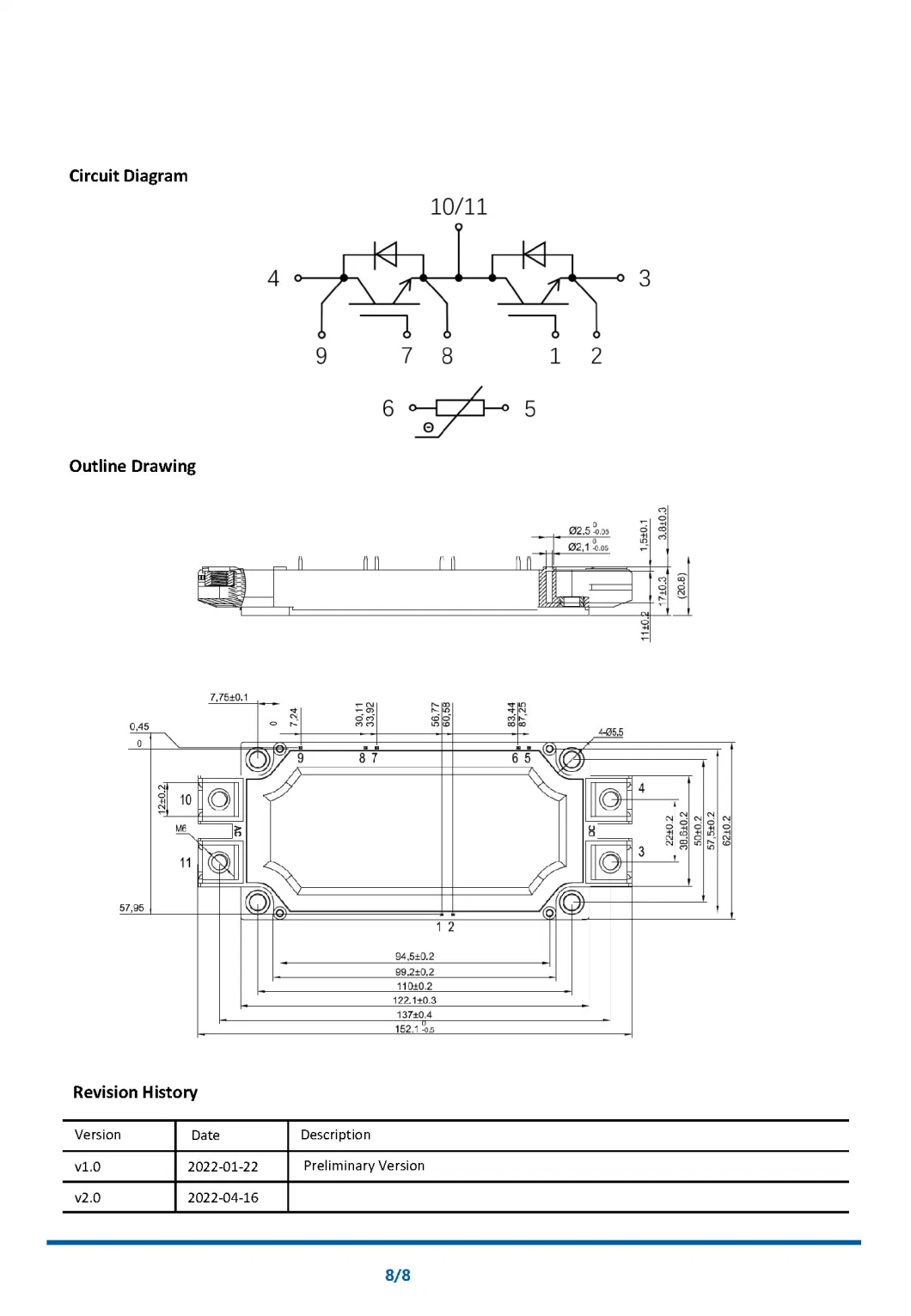 1200V 450A IGBT Module, E6 Package, with FWD and NTC High Short Circuit Capability Low Switching Loss NI450B12E6K4