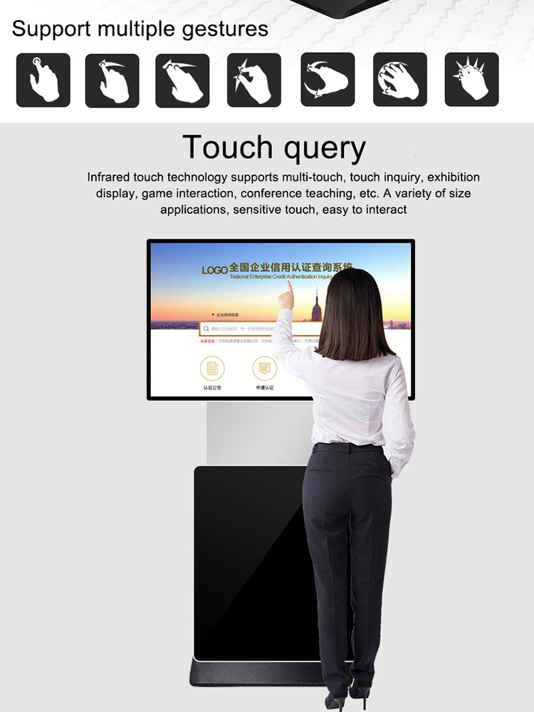 Indoor 42 43 Inch LCD Rotate Screen Digital Signage Kiosk Advertising Display