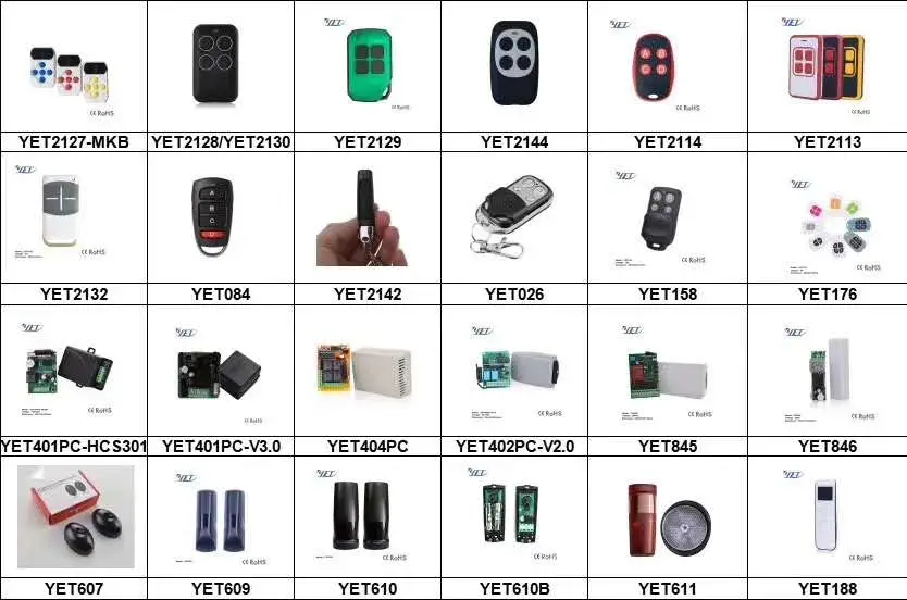 Universal 12V/24V/9V 2 Channel Gate/Garage Door Remote Control Receiver Hcs301 Receiver Yet402PC-V3.0