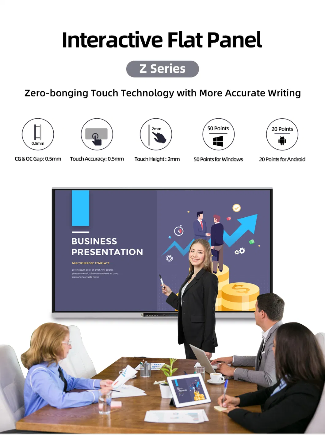 Intelligent 65/75/86 Inches Multi Touch Education Interactive Whiteboard Touch LED Display TV Smartboard Home Schooling