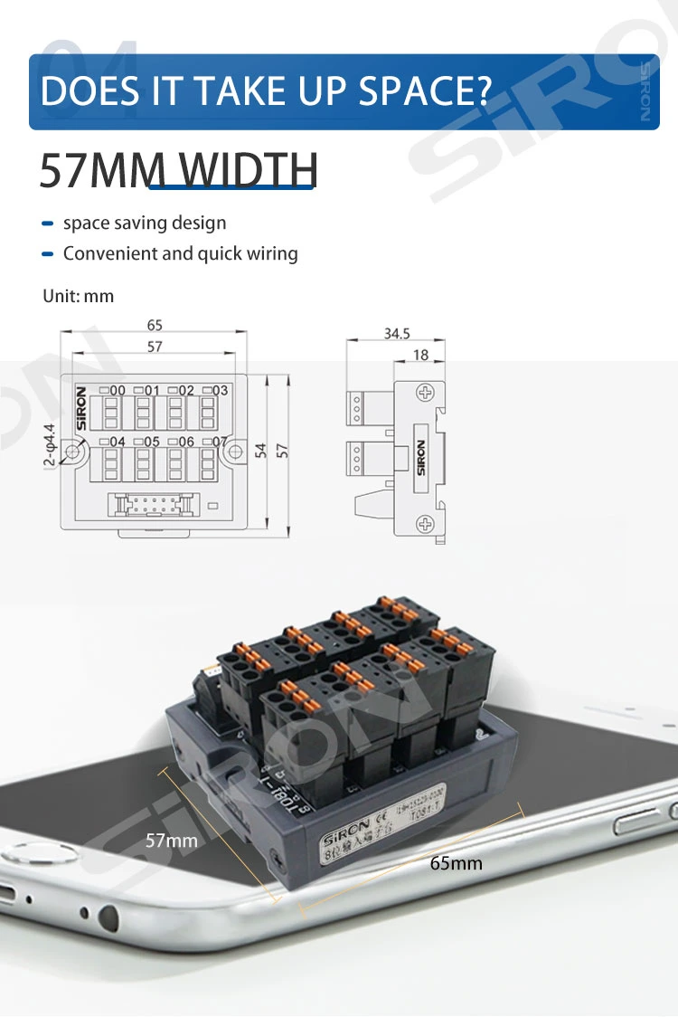 Siron T081-T Input Terminal Block Module Use 10pin Terminal Block and Controller Connection, for Panasonic PLC