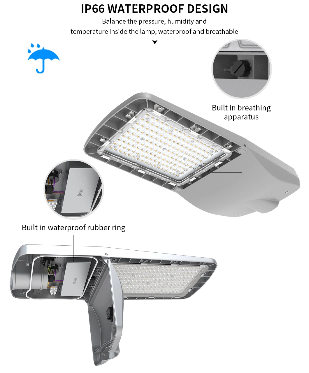 Tempered Glass Lens NEMA/Zhaga Public Projector Expressway Road Lighting