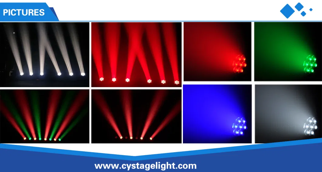 7X40W RGBW 4in1 Zoom Wash Beam LED Moving Head Light