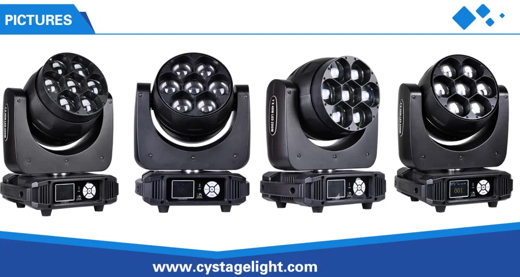 7X40W RGBW 4in1 Zoom Wash Beam LED Moving Head Light