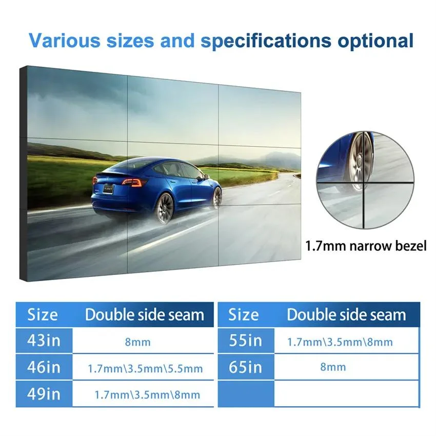 Large Screen 43 55 Narrow Bezel LCD Videowall with Controller