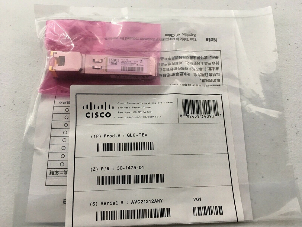 Cisco Glc-Te= 1000base-T SFP Transceiver Module for Category 5 Copper Wire Ethernet Switch Optical Fiber Network Module