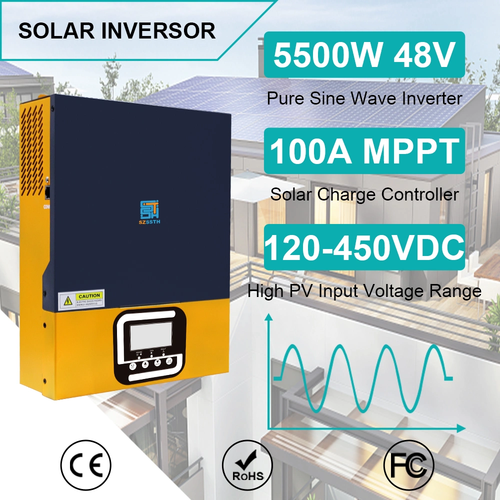 5.5kw All in One MPPT PV 500VDC 6000W Solar Inverter