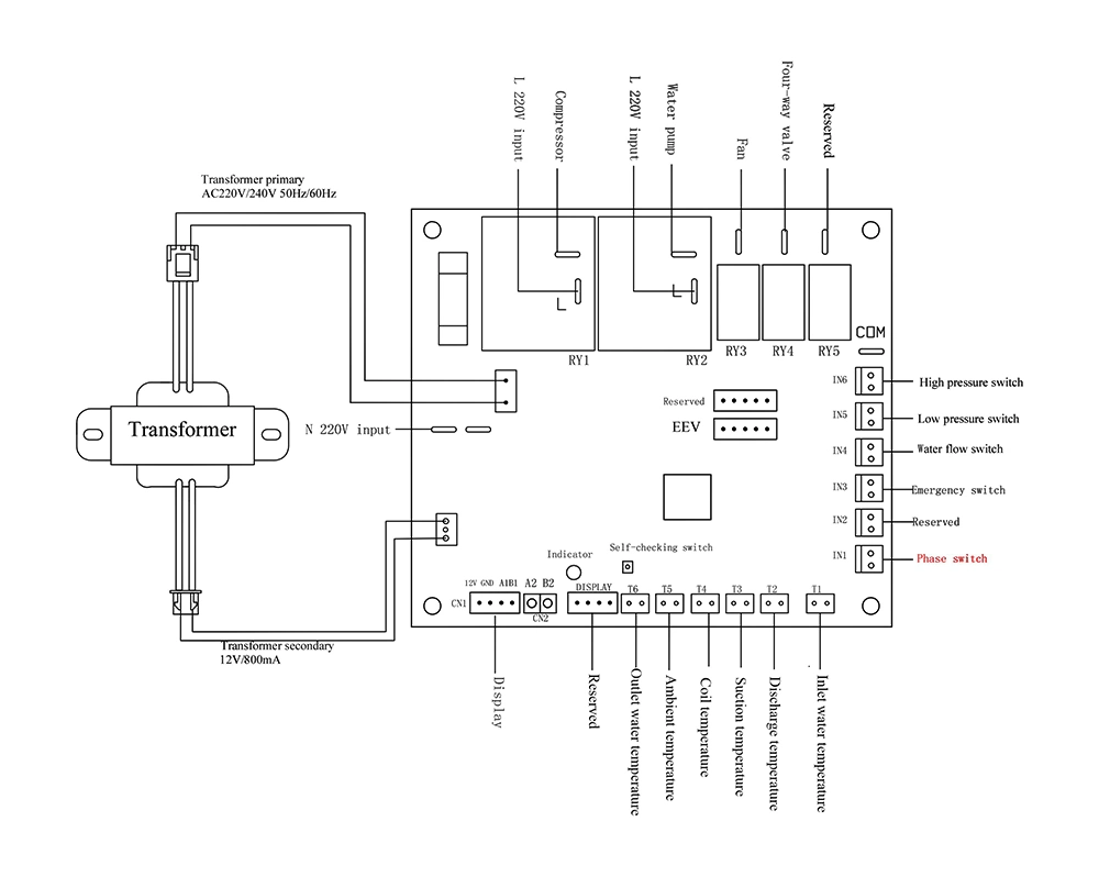 Universal Tuya WiFi Swimming Pool Heat Pump Controller Board PCBA