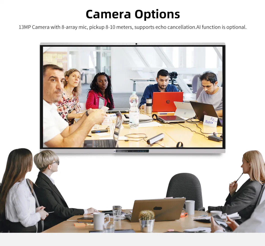 LED-TV Office Digital 4K Display 75&quot; Interactive-Flat-Panel Multi Touch Screen White Smartboard