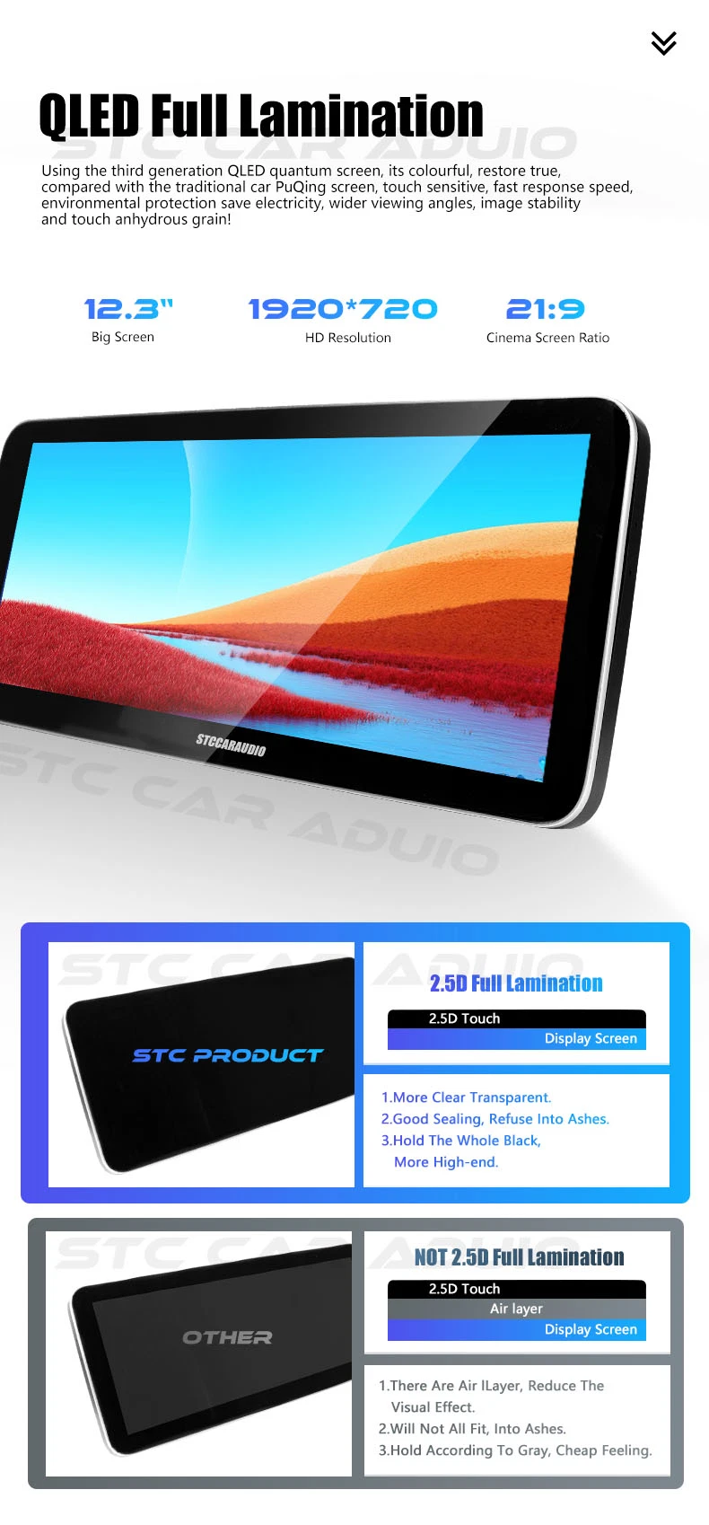 Stc 12.3 Inch Wholesale Touch Screen Android Multimedia Car Radio for Player GPS Navigation