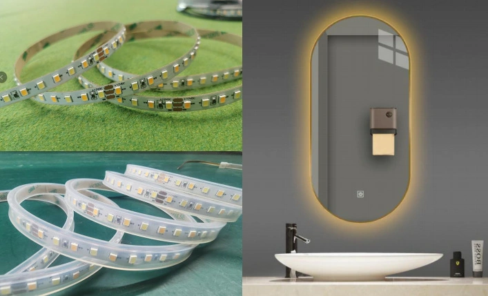 Touch Sensor Mirror Light Ambient Lighting Bathroom Lamp Bedroom Light SMD2835 DC12V 24V Two Color CCT Adjustable LED Strip Light