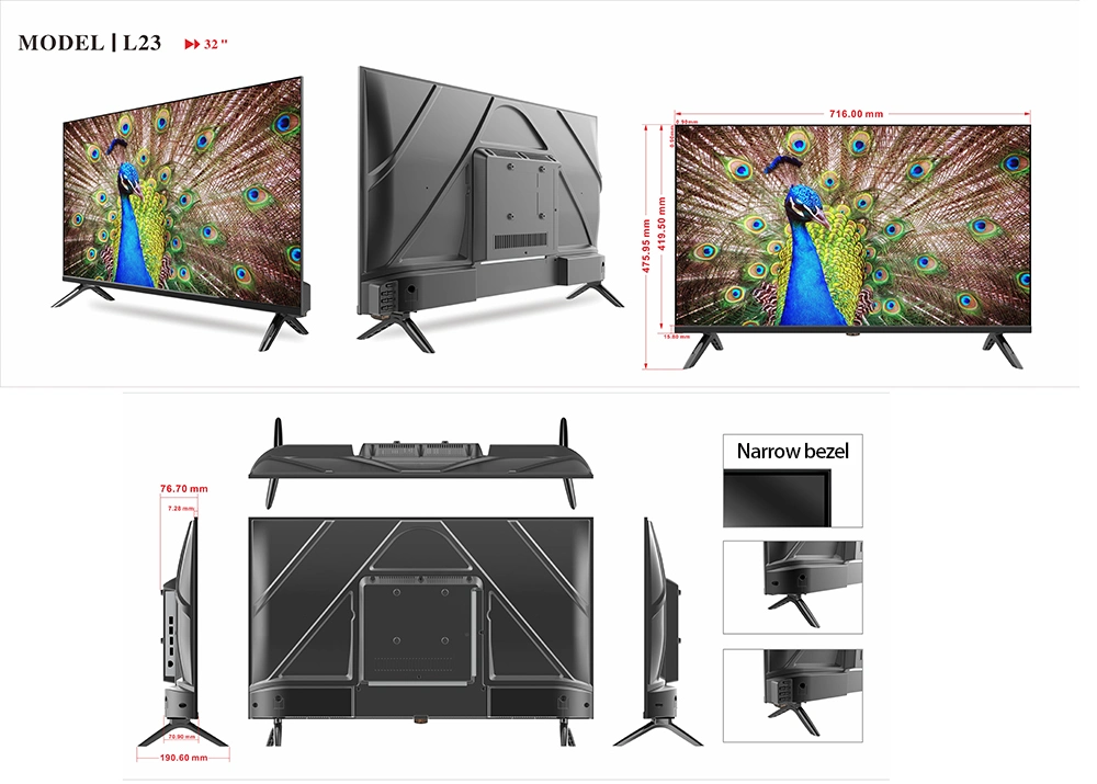 Hot Sale OEM Flat Screen 32&prime;&prime; LED TV LCD China 32 to 100 Inch TV LED Android TV 32 Inch Television