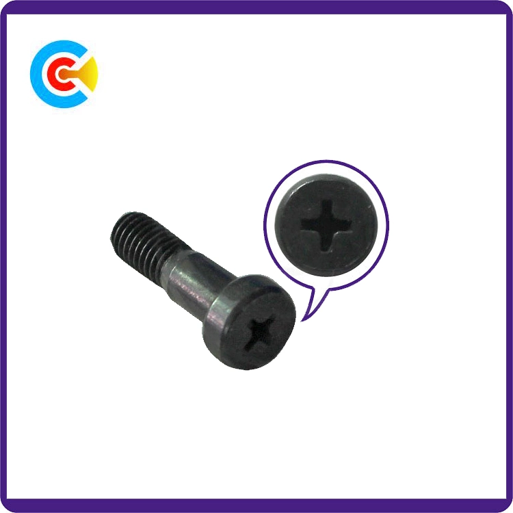 Black Zinc Carbon Steel/4.8/8.8/10.9 Fastener M12 Round Head Cross Screws