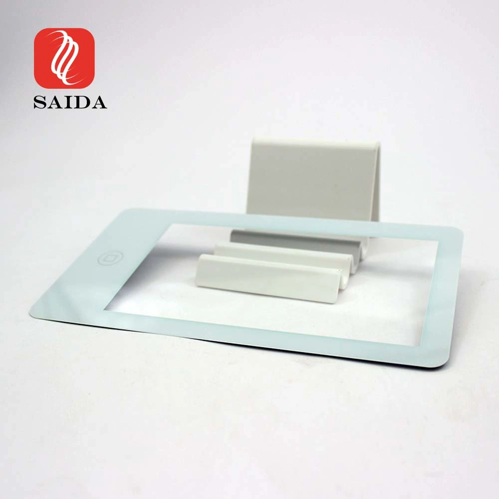 Saida Custom Shape White Painted Scratch Resistant Fingerprint Resistant Cover Glass for Touch Screen Panel