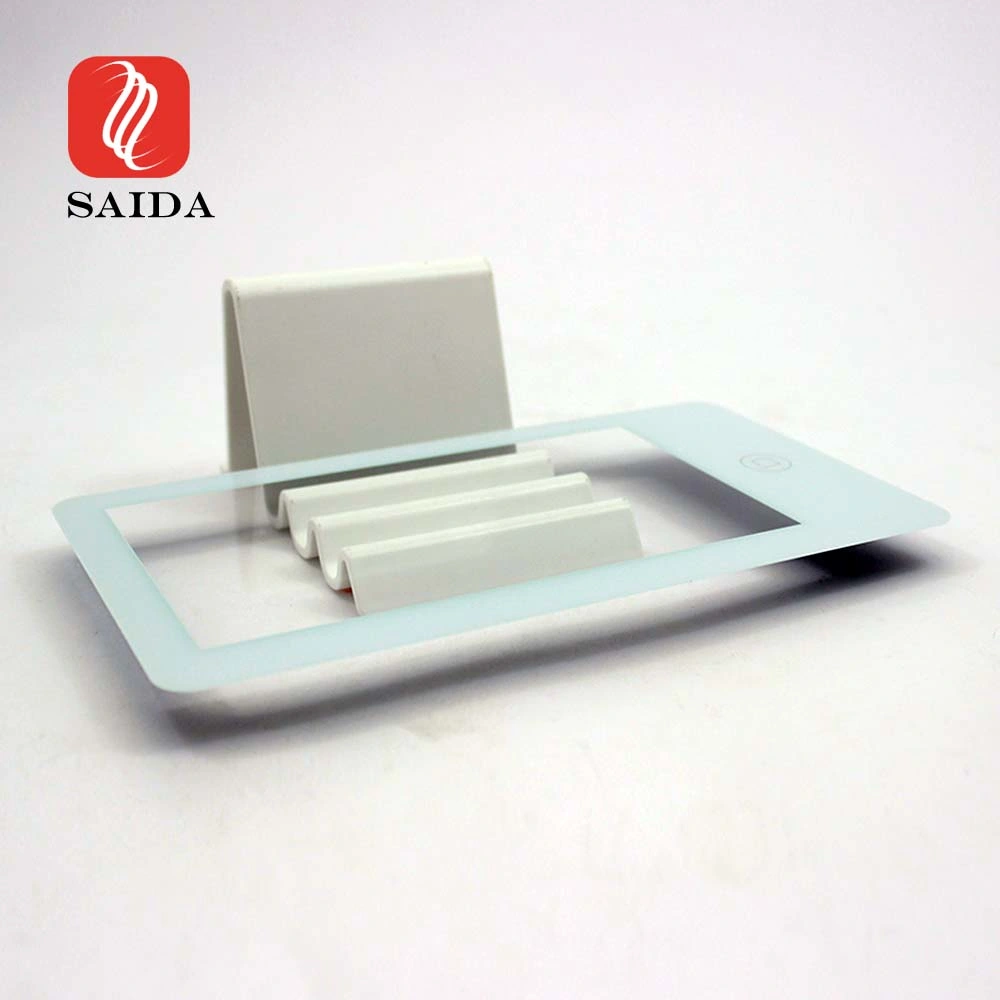 Saida Custom Shape White Painted Scratch Resistant Fingerprint Resistant Cover Glass for Touch Screen Panel