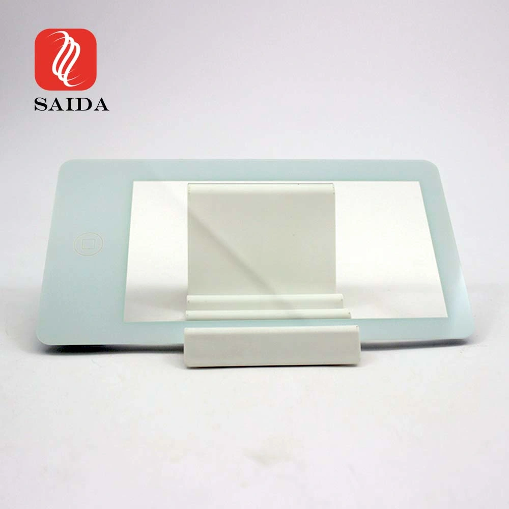 Saida Custom Shape White Painted Scratch Resistant Fingerprint Resistant Cover Glass for Touch Screen Panel