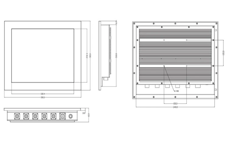 15-Inch Wall Mount Capacitive Touch Screen Panel Display Industrial LCD Monitor GPS Display