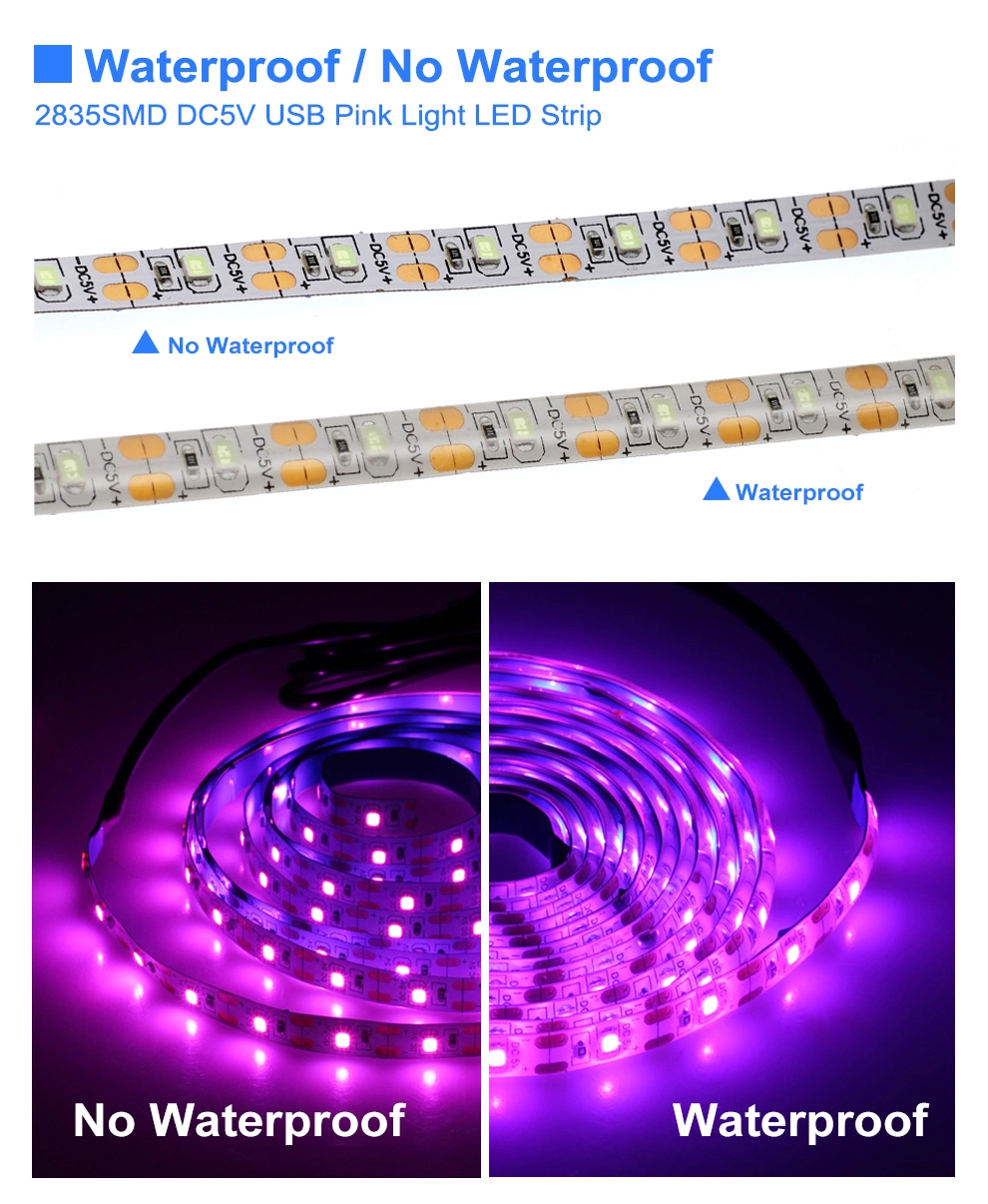 5V USB LED Strip Light 1m 2m Pink / Ice Blue / Warm White / White / RGB 2835 TV Background Lighting Decoracion Fairy Lights