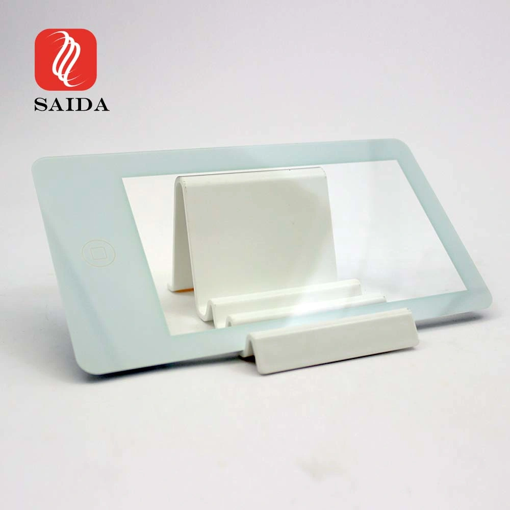 Saida Custom Shape White Painted Scratch Resistant Fingerprint Resistant Cover Glass for Touch Screen Panel