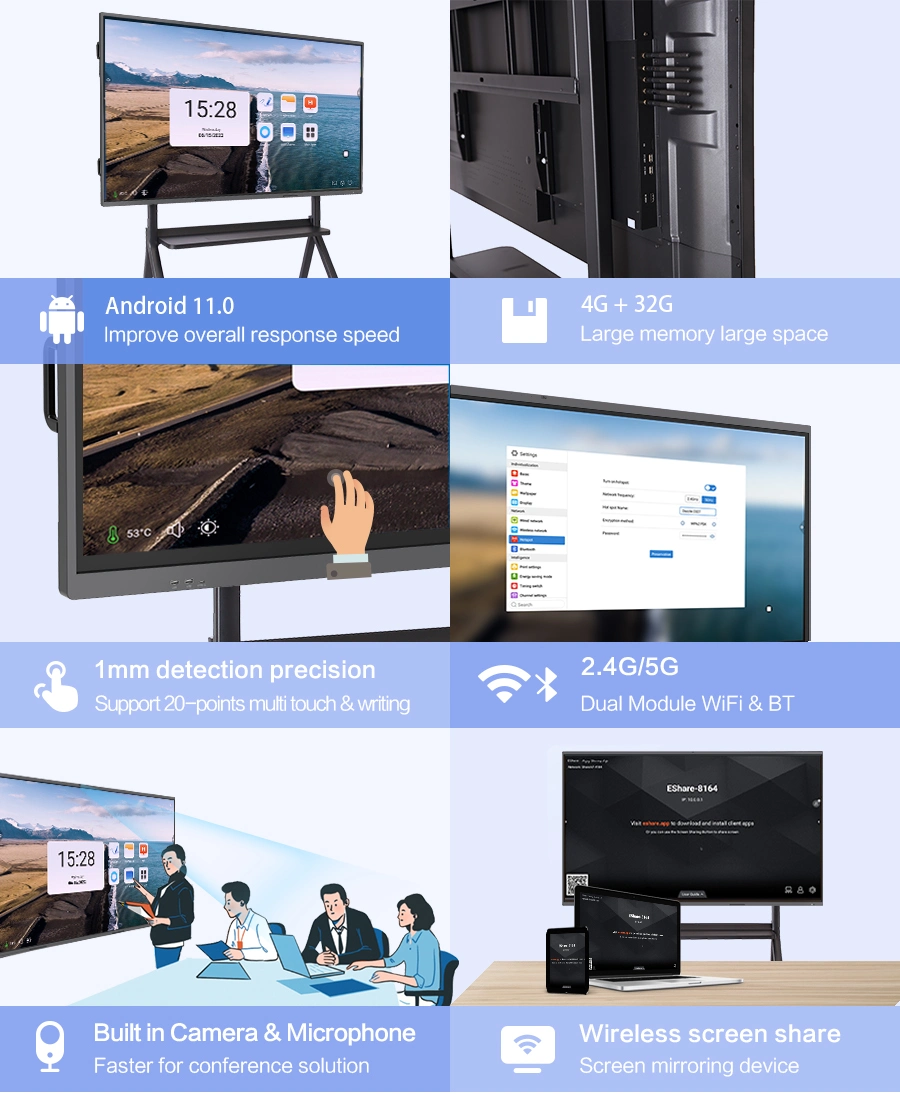 Ikinor High Quality UHD 98 Inch Interactive Flat Panel Display Whiteboard Smart Interactive Board