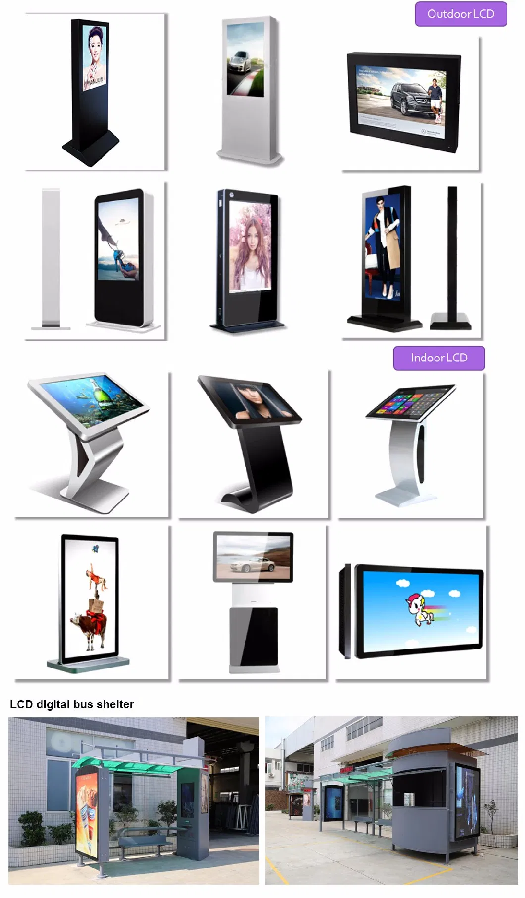 75 Inch Single Sided LCD Advertising Display Android OS Digital Signage