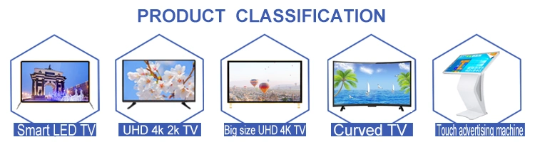 China LED TV 32 Inch to 100 Inch Frameless Smart TV with LG Samsung TV Screen Webos Smart TV