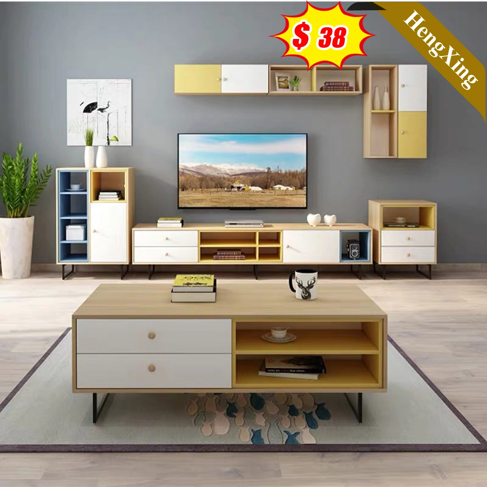 Melamine MDF Wooden Factory Prices Wooden Modern TV Stand and Coffee Table Set