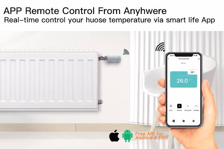 Programmable Smart Tuya WiFi Zigbee Wireless Room Automatic Trv Thermostatic Radiator Valve