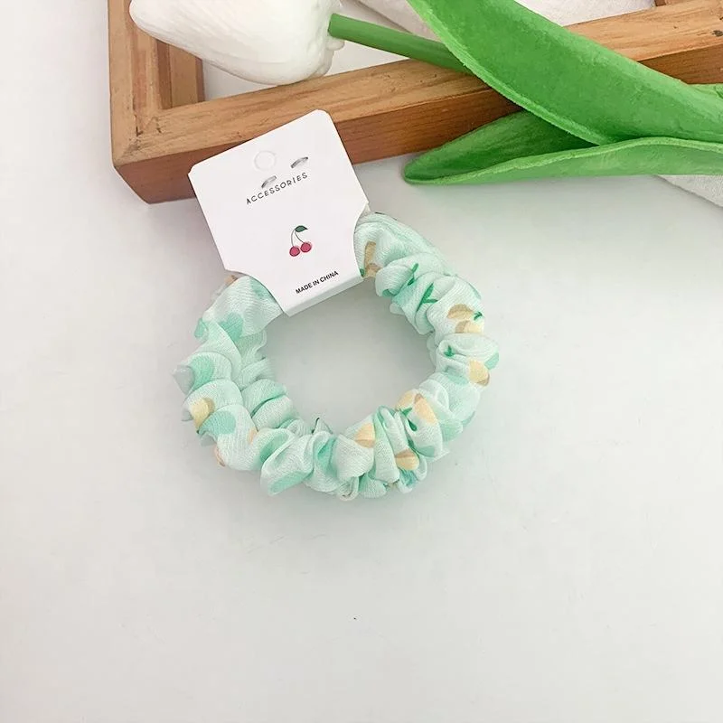 Custom Logo New Hair Tie Set Pure Color Cloth Head Rope Scrunchies Hairband Scrunchy Silk Elastic Hair Band for Women